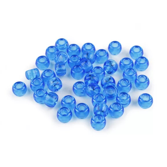 Nagy lyukú műanyag gyöngyök / fürdőruha 9x6 mm - 8 királykék (500 g-os csomagolás) Nagy lyukú műanyag gyöngyök / fürdőruha 9x6 mm - 8 királykék (500 g-os csomagolás)