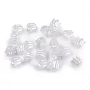 Műanyg gyöngy AB hatás virág harang / szoknya 12x14 mm - gyöngyházfehér AB (200 db-os csomagolás) Műanyg gyöngy AB hatás virág harang / szoknya 12x14 mm - gyöngyházfehér AB (200 db-os csomagolás)