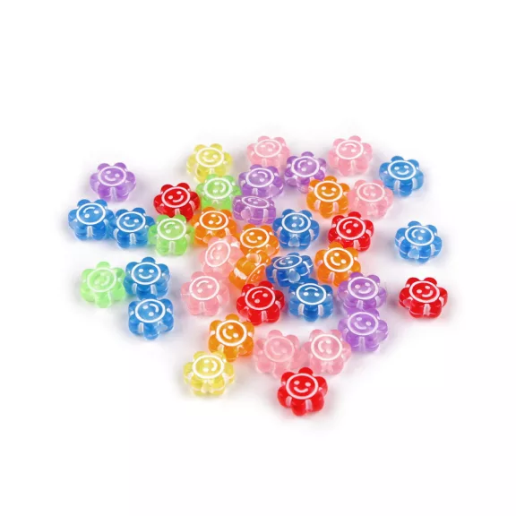 Műanyag virággyöngyök Ø11 mm - 2 mix (10 g-os csomagolás) Műanyag virággyöngyök Ø11 mm - 2 mix (10 g-os csomagolás)