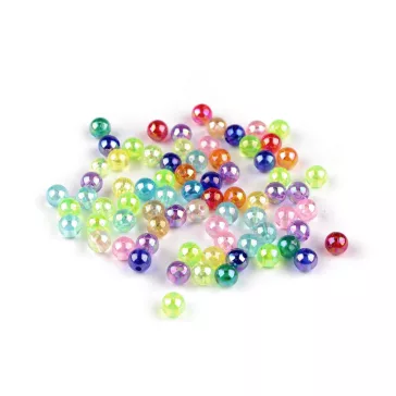   Műanyag gyöngyök AB efect Ø6 és 8 mm - 1 (Ø6 mm) mix (50 g-os csomagolás)
