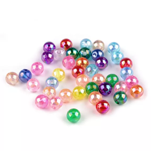 Műanyag gyöngyök AB efect Ø6 és 8 mm - 2 (Ø8 mm) mix (50 g-os csomagolás) Műanyag gyöngyök AB efect Ø6 és 8 mm - 2 (Ø8 mm) mix (50 g-os csomagolás)