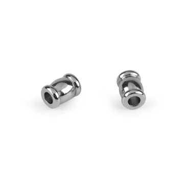  Rozsdamentes acél gyöngy köztes 5x7 mm - platina (100 db-os csomagolás)