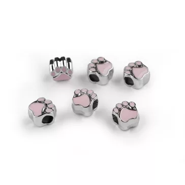   Műanyag gyöngyök nagy áthúzó tappancs 11x11 mm - 2 rózsszín legvilágosab (30 db-os csomagolás)