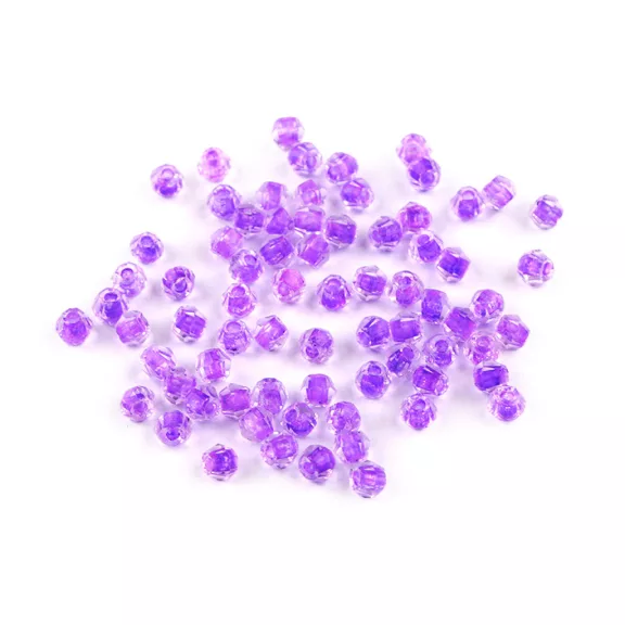 Csiszolt üveg gyöngyök Ø4 mm átlátszó - 6 lila (5 g-os csomagolás) Csiszolt üveg gyöngyök Ø4 mm átlátszó - 6 lila (5 g-os csomagolás)