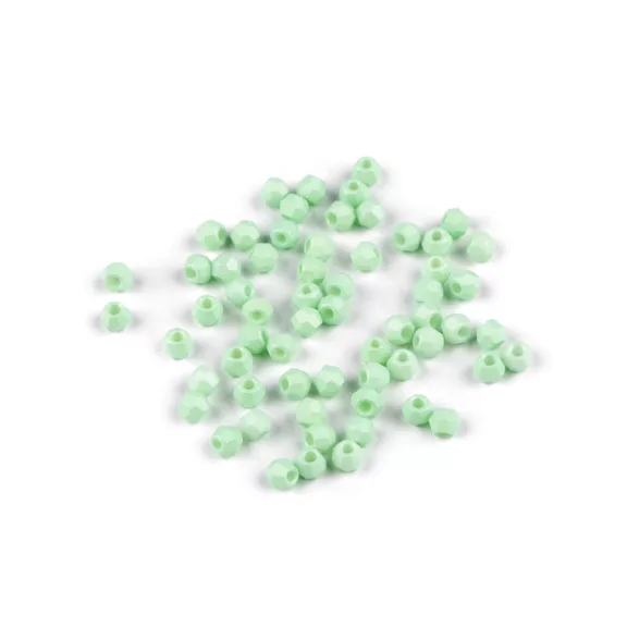 Üveg gyöngyök csiszolt Ø4 mm - 5 pasztellzöld (5 g-os csomagolás) Üveg gyöngyök csiszolt Ø4 mm - 5 pasztellzöld (5 g-os csomagolás)