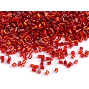   Vágott gyöngy 12/0 - 1,8 mm bújtatóval - 25 piros (150 g-os csomagolás)
