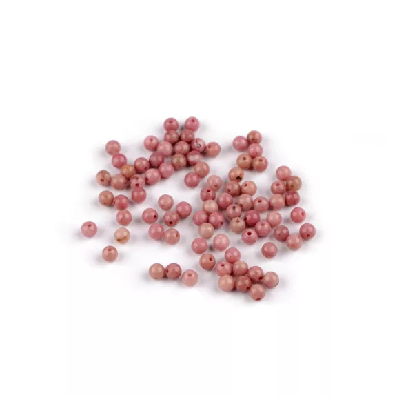 Rodonit ásvány gyöngyök Ø4 mm - pink (82 db-os csomagolás) Rodonit ásvány gyöngyök Ø4 mm - pink (82 db-os csomagolás)
