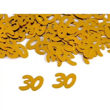   Konfetti számok 30; 40; 50; 60 - lakodalmakra - 2 (30) arany (1 zacskó)