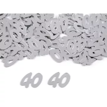   Konfetti számok 30; 40; 50; 60 - lakodalmakra - 3 (40) ezüst (1 zacskó)