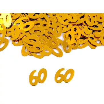   Konfetti számok 30; 40; 50; 60 - lakodalmakra - 8 (60) arany (1 zacskó)