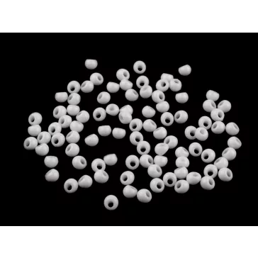  Műanyag gyöngycseppek, utánzat gyöngyök 4,7x5,3 mm - 1 fehér (10 g-os csomagolás)