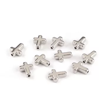   Műanyag gyöngyök / ékszerkészítéshez alkatrészek 12x15 mm metalikus - 1 ezüst (60 db-os csomagolás)