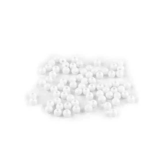 Műanyag gyöngyök Ø6 mm - 1 fehér (10 g-os csomagolás) Műanyag gyöngyök Ø6 mm - 1 fehér (10 g-os csomagolás)