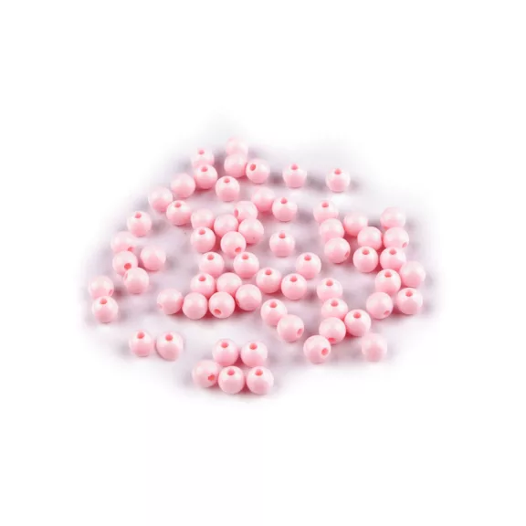 Műanyag gyöngyök Ø6 mm - 3 rózsszín legvilágosab (10 g-os csomagolás) Műanyag gyöngyök Ø6 mm - 3 rózsszín legvilágosab (10 g-os csomagolás)