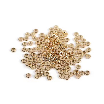   Műanyag gyöngy / köztes Ø6 mm metalikus - 2 világos arany (50 g-os csomagolás)
