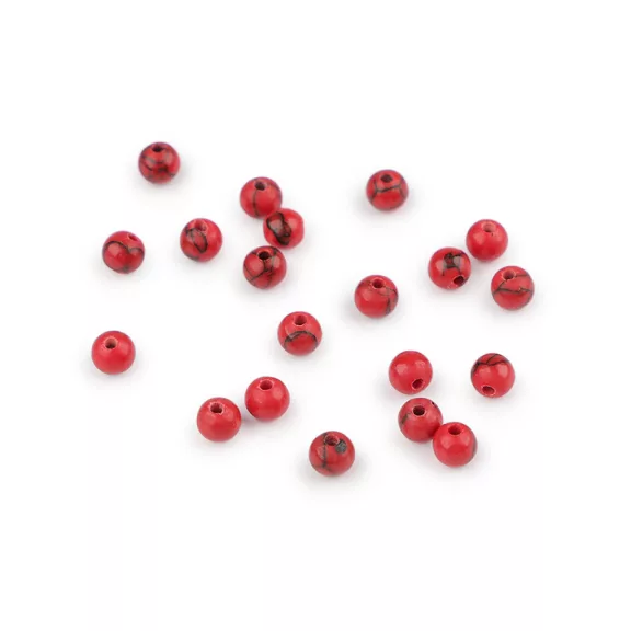 Piros türkiz szintetikus, ásvány gyöngyök Ø4 mm - vörös türkiz (20 db-os csomagolás) Piros türkiz szintetikus, ásvány gyöngyök Ø4 mm - vörös türkiz (20 db-os csomagolás)