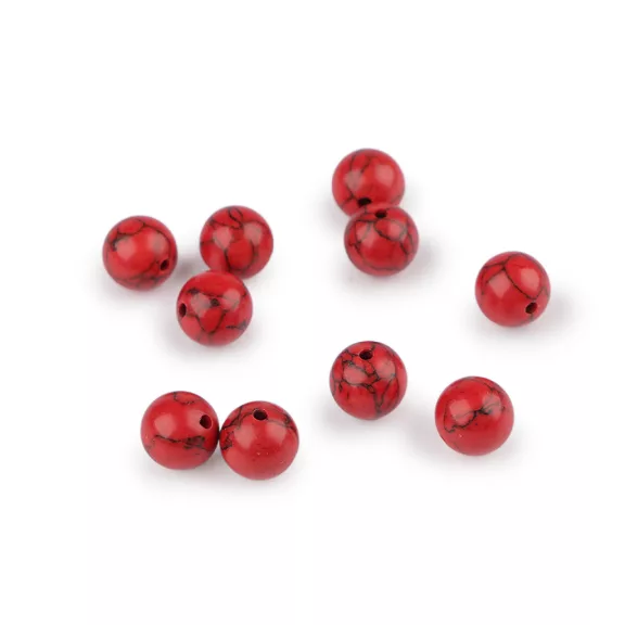 Piros türkiz szintetikus, ásvány gyöngyök Ø10 mm - vörös türkiz (10 db-os csomagolás) Piros türkiz szintetikus, ásvány gyöngyök Ø10 mm - vörös türkiz (10 db-os csomagolás)