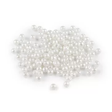   Üveggyöngy viaszolt Ø4 mm - 1 fehér (60 g-os csomagolás)