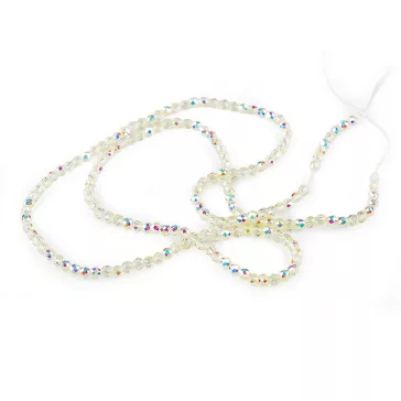   Csiszolt üveggyöngy tűzhatású 2 mm AB hatással - 2 vil. sárga AB (1 zacskó)