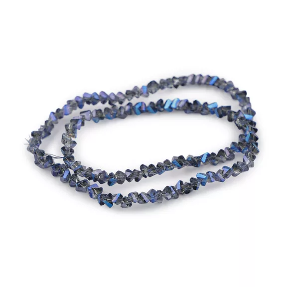 Üveg csiszolt gyöngyök háromszög 3 mm dróton - 5 blue dark (1 zacskó) Üveg csiszolt gyöngyök háromszög 3 mm dróton - 5 blue dark (1 zacskó)