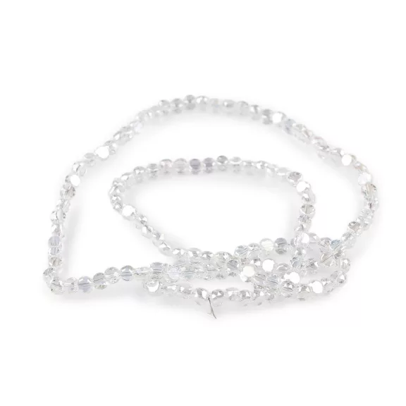 Csiszolt üveggyöngyök 4 mm lapos, dróton - 1 Transparent AB (1 zacskó) Csiszolt üveggyöngyök 4 mm lapos, dróton - 1 Transparent AB (1 zacskó)