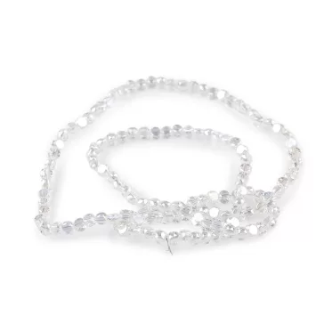   Sík üveggyöngyök 4 mm lapos, dróton - 1 Transparent AB (8 zacskó)