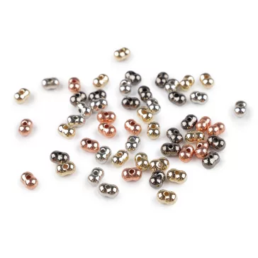   Műanyag gyöngyök földimogyoró metalic mix 5x8 mm peanut - mix (100 g-os csomagolás)