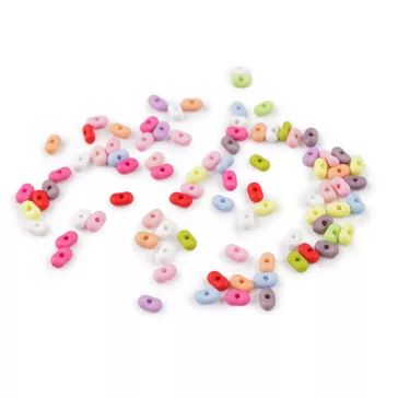   Műanyag gyöngyök földimogyoró, vegyes színek 4x6 mm peanut - 1 világos mix matt (100 g-os csomagolás)