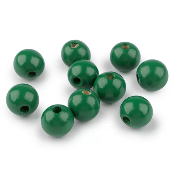 Fa gyöngyök Ø16 mm golyók - 4 zöld (100 db-os csomagolás) Fa gyöngyök Ø16 mm golyók - 4 zöld (100 db-os csomagolás)
