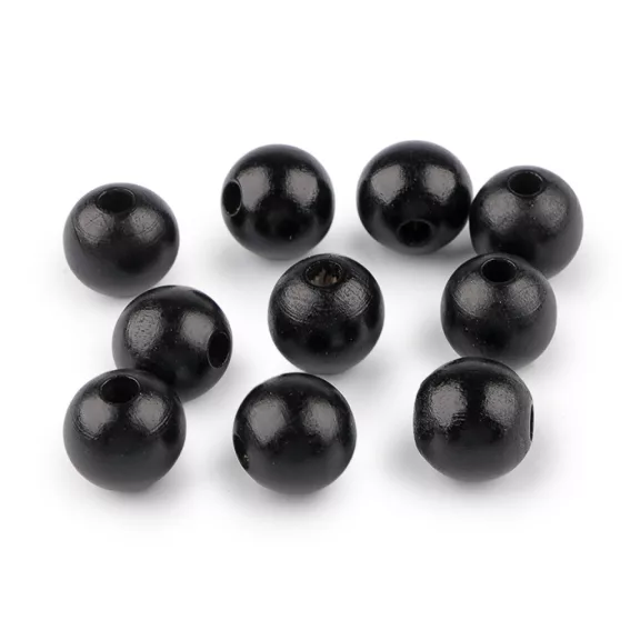 Fa gyöngyök Ø16 mm golyók - 5 fekete (10 db-os csomagolás) Fa gyöngyök Ø16 mm golyók - 5 fekete (10 db-os csomagolás)