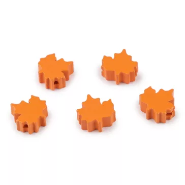   Fa gyöngyök falevél 19x20 mm - 1 narancssárga (5 db-os csomagolás)