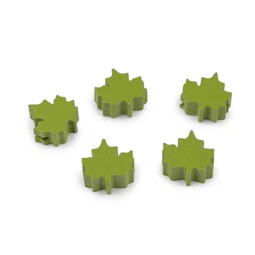   Fa gyöngyök falevél 19x20 mm - 2 zöld (50 db-os csomagolás)