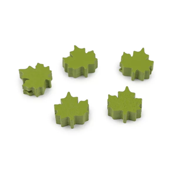 Fa gyöngyök falevél 19x20 mm - 2 zöld (50 db-os csomagolás) Fa gyöngyök falevél 19x20 mm - 2 zöld (50 db-os csomagolás)