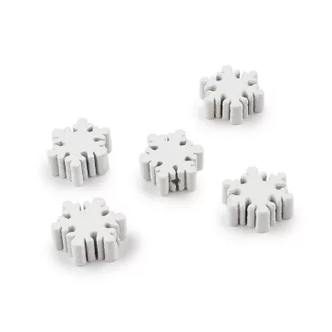   Fa gyöngyök hópehely Ø20 mm - fehér (50 db-os csomagolás)