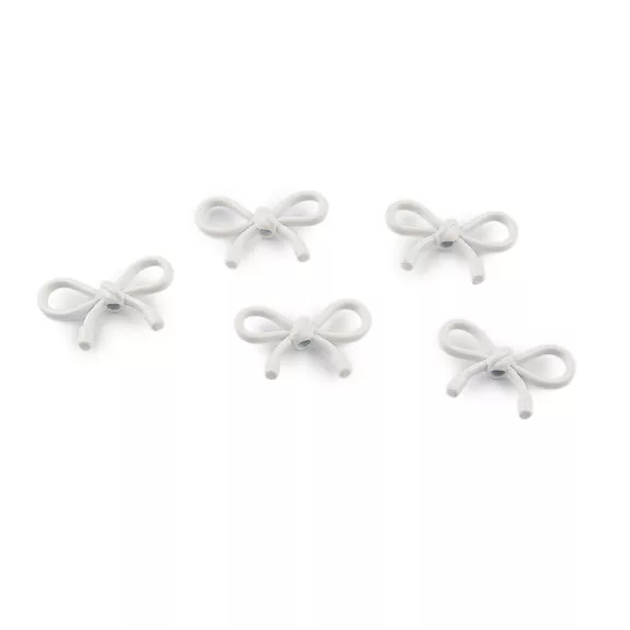Fém gyöngyök _/ medálok masnik 13x20 mm - 1 fehér (5 db-os csomagolás) Fém gyöngyök _/ medálok masnik 13x20 mm - 1 fehér (5 db-os csomagolás)