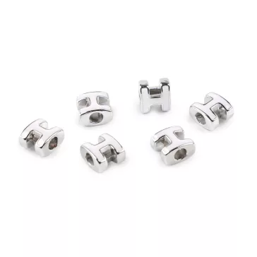   Műanyag gyöngyök nagy lyukú H 10x11 mm - 1 fehér (50 db-os csomagolás)