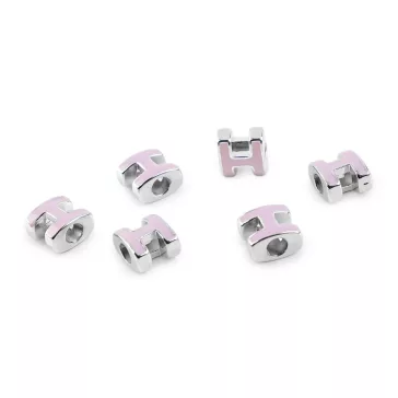   Műanyag gyöngyök nagy lyukú H 10x11 mm - 2 világosabb lila (50 db-os csomagolás)