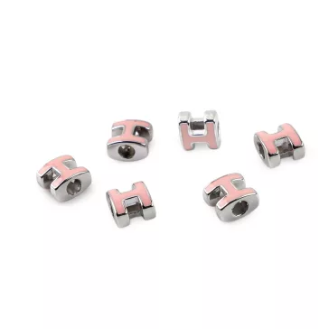   Műanyag gyöngyök nagy lyukú H 10x11 mm - 3 középrózsaszín (50 db-os csomagolás)