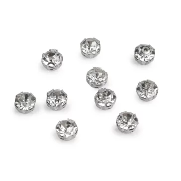   Felvarrható strasszkövek / strasszkövek foglalatban Ø6; 7; 8 mm - 1 (Ø6 mm) crystal (100 db-os csomagolás)