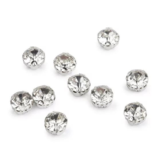 Felvarrható strasszkövek / strasszkövek foglalatban Ø6; 7; 8 mm - 2 (Ø7 mm) crystal (10 db-os csomagolás) Felvarrható strasszkövek / strasszkövek foglalatban Ø6; 7; 8 mm - 2 (Ø7 mm) crystal (10 db-os csomagolás)