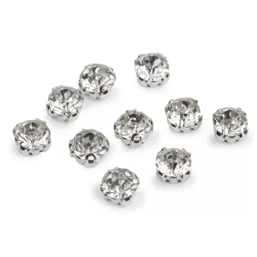   Felvarrható strasszkövek / strasszkövek foglalatban Ø6; 7; 8 mm - 3 (Ø8 mm) crystal (30 db-os csomagolás)