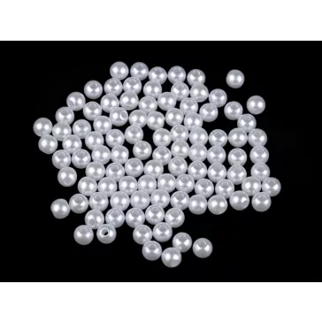   Műanyag dekorációs gyöngyök Ø6; 8; 10; 12 mm tekla - 1 (Ø6 mm) fehér (300 g-os csomagolás)