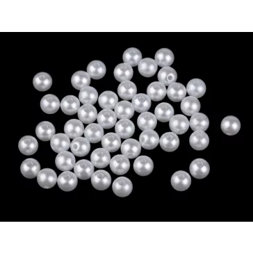   Műanyag dekorációs gyöngyök Ø6; 8; 10; 12 mm tekla - 3 (Ø8 mm) fehér (300 g-os csomagolás)