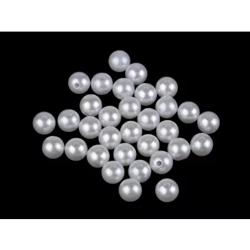   Műanyag dekorációs gyöngyök Ø6; 8; 10; 12 mm tekla - 5 (Ø10 mm) fehér (300 g-os csomagolás)