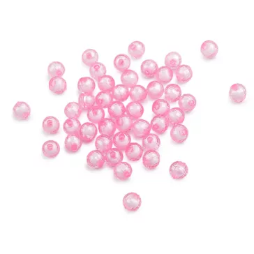  Fasettált műanyag gyöngyök Ø8 mm - 2 rózsás világos (120 g-os csomagolás)