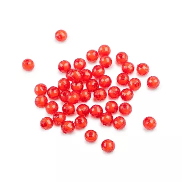   Fasettált műanyag gyöngyök Ø8 mm - 3 piros (120 g-os csomagolás)