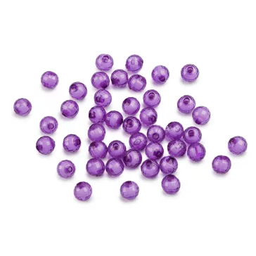   Fasettált műanyag gyöngyök Ø8 mm - 4 lila (120 g-os csomagolás)
