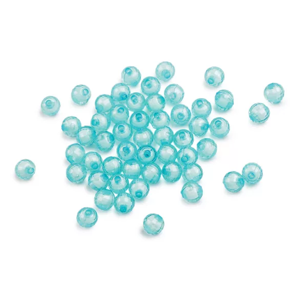 Fasettált műanyag gyöngyök Ø8 mm - 5 azúrkék (20 g-os csomagolás) Fasettált műanyag gyöngyök Ø8 mm - 5 azúrkék (20 g-os csomagolás)