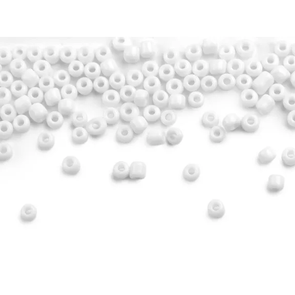 Kásagyöngy 8/0 - 3 mm nem átlátszó - fehér (150 g-os csomagolás) Kásagyöngy 8/0 - 3 mm nem átlátszó - fehér (150 g-os csomagolás)