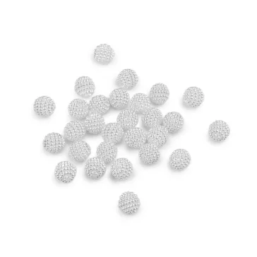   Műanyag viaszgyöngy / málna gyöngy Ø10 mm - fehér gyöngyös (50 g-os csomagolás)